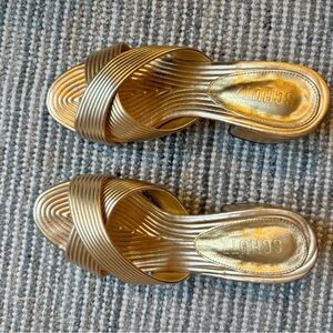 Schutz Gold Mules